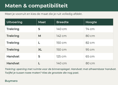 Maten en compatibiliteit — Buymero (NL)