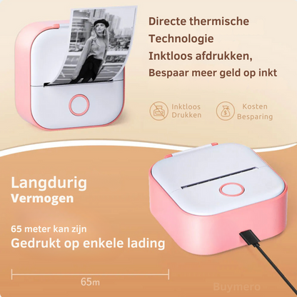 2.0 Inkless Sticker Printer print moeiteloos, plak ontspannen.